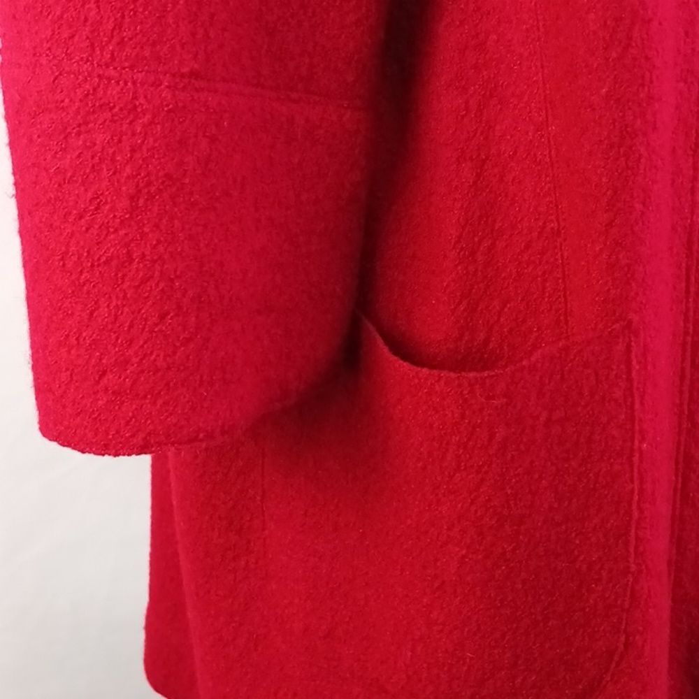 Joeffer Caoc Red Boiled Wool Open Front Jacket. - image 3